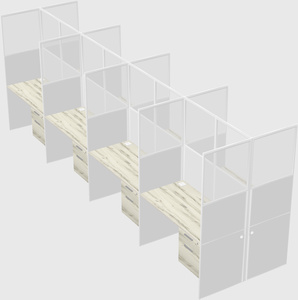 Shared rectangular cubicle
