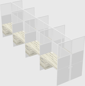Shared rectangular cubicle