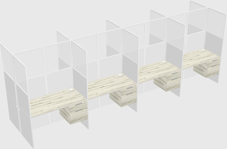 Shared rectangular cubicle