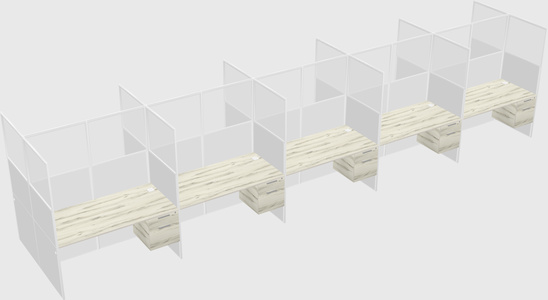 Shared rectangular cubicle