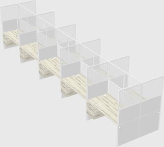 Shared rectangular cubicle