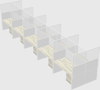 Shared rectangular cubicle