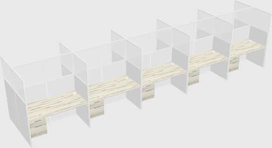 Shared rectangular cubicle