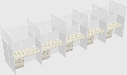 Shared rectangular cubicle