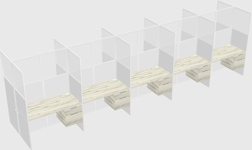 Shared rectangular cubicle