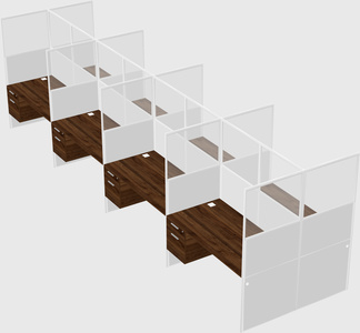 Shared rectangular cubicle