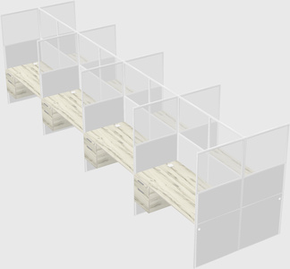 Shared rectangular cubicle