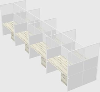 Shared rectangular cubicle