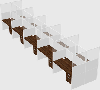 Shared rectangular cubicle