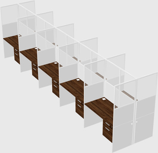 Shared rectangular cubicle