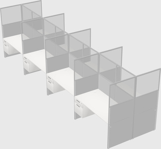 Shared rectangular cubicle