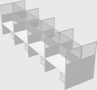Shared rectangular cubicle
