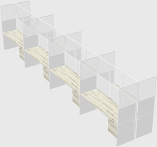 Shared rectangular cubicle
