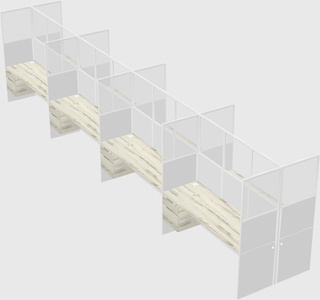 Shared rectangular cubicle