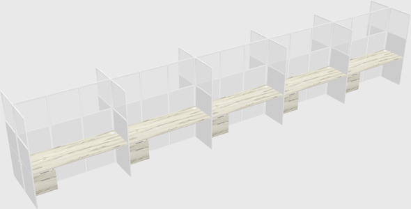 Shared rectangular cubicle