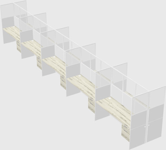 Shared rectangular cubicle