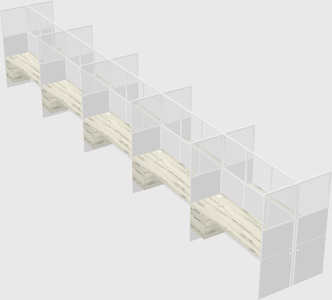 Shared rectangular cubicle