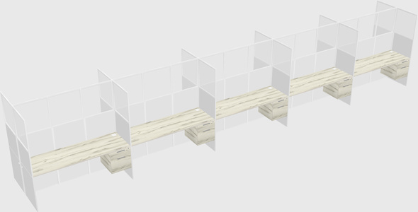 Shared rectangular cubicle