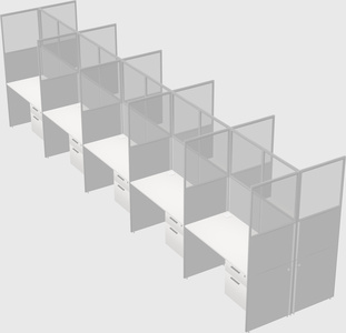 Shared rectangular cubicle