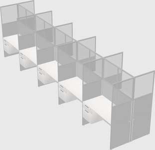 Shared rectangular cubicle