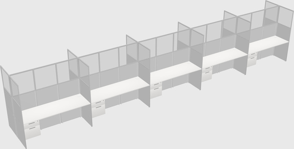 Shared rectangular cubicle