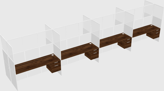 Shared rectangular cubicle