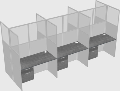 Shared rectangular cubicle