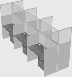 Shared rectangular cubicle