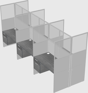 Shared rectangular cubicle
