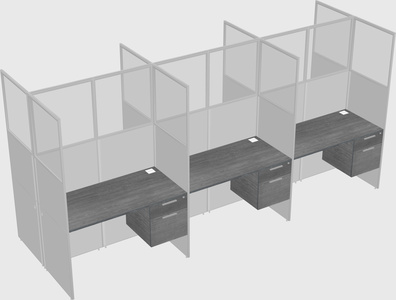 Shared rectangular cubicle