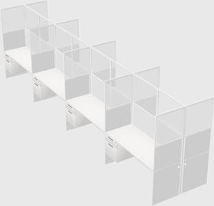 Shared rectangular cubicle