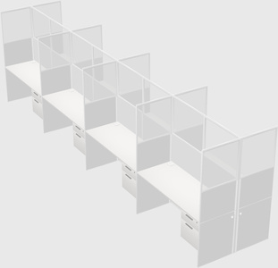 Shared rectangular cubicle