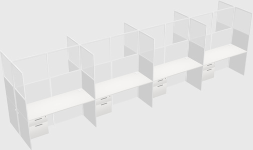 Shared rectangular cubicle