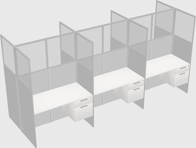 Shared rectangular cubicle