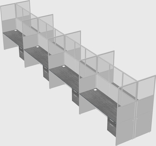 Shared rectangular cubicle