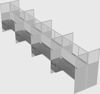 Shared rectangular cubicle