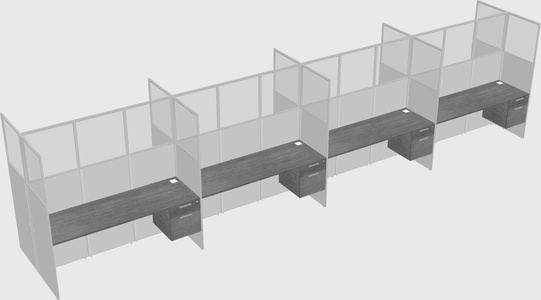 Shared rectangular cubicle