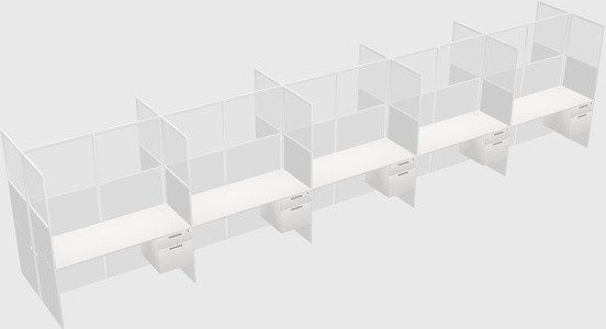 Shared rectangular cubicle