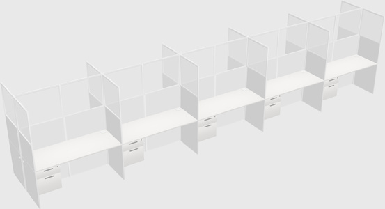 Shared rectangular cubicle