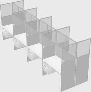 Shared rectangular cubicle