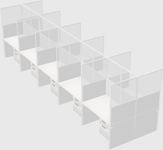 Shared rectangular cubicle