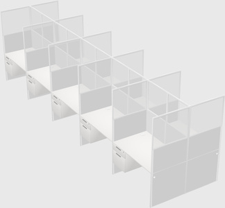 Shared rectangular cubicle