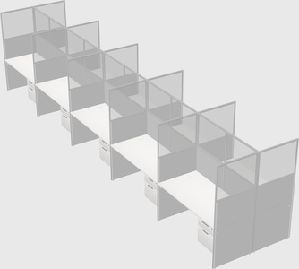 Shared rectangular cubicle