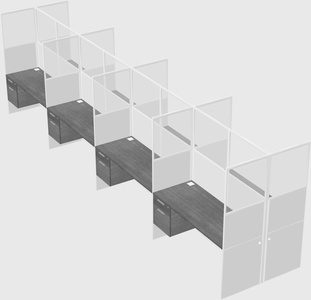 Shared rectangular cubicle