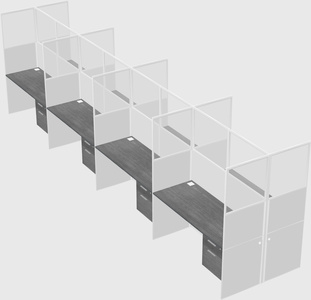 Shared rectangular cubicle