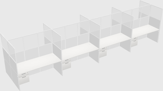 Shared rectangular cubicle