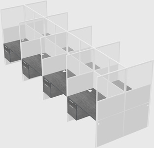 Shared rectangular cubicle