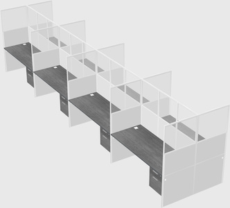 Shared rectangular cubicle