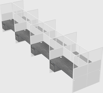 Shared rectangular cubicle