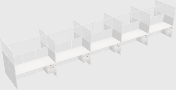 Shared rectangular cubicle